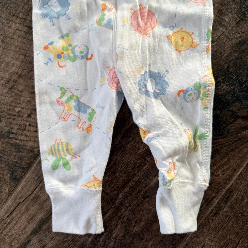 Hanna Andersson Farm Animal Zip Sleeper Pajamas, White, 6-9 mo